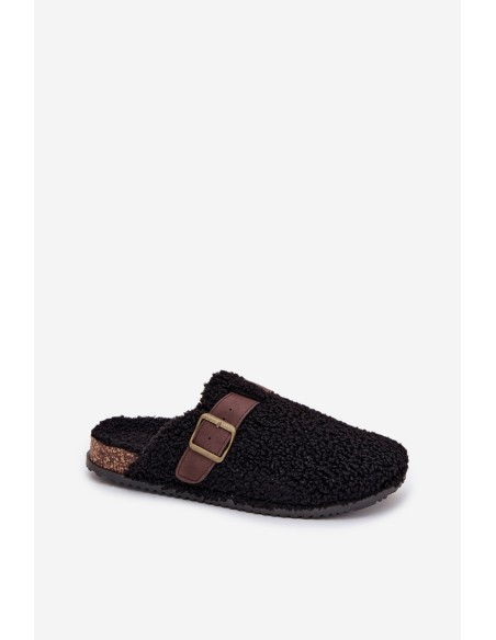 Women's slippers with sheep fur style Black Lorivine