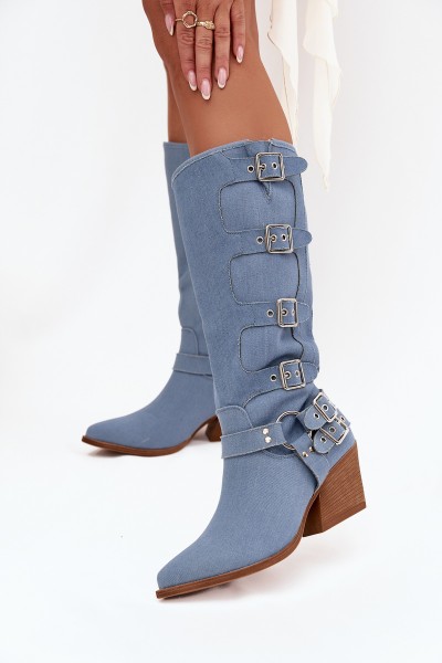 Fivelle Jeans Cowboy Boots On Heel With Clamps