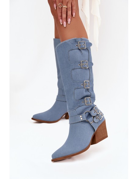 Fivelle Jeans Cowboy Boots On Heel With Clamps