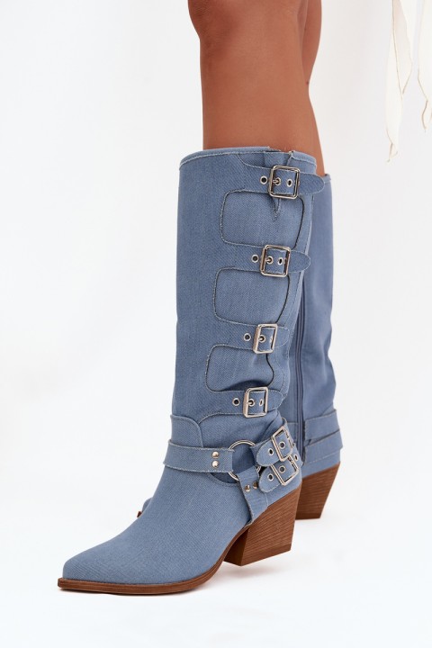 Fivelle Jeans Cowboy Boots On Heel With Clamps