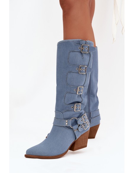 Fivelle Jeans Cowboy Boots On Heel With Clamps