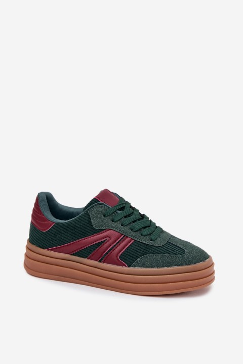 Velvet Women's Sneakers on Platform Green Skye