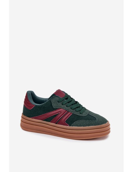 Velvet Women's Sneakers on Platform Green Skye