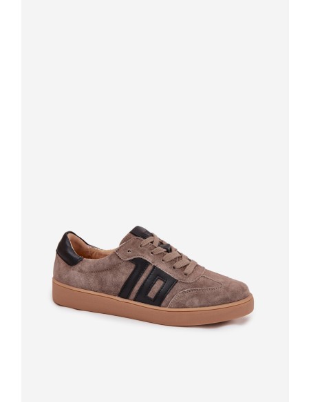 Women's Suede Sneakers Vinceza 79557 Dark Beige