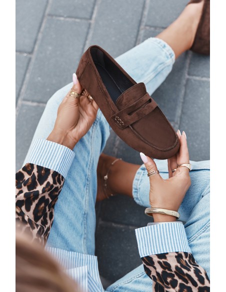 Loafers Moccasins Ladies Flat Dark Brown Soreline