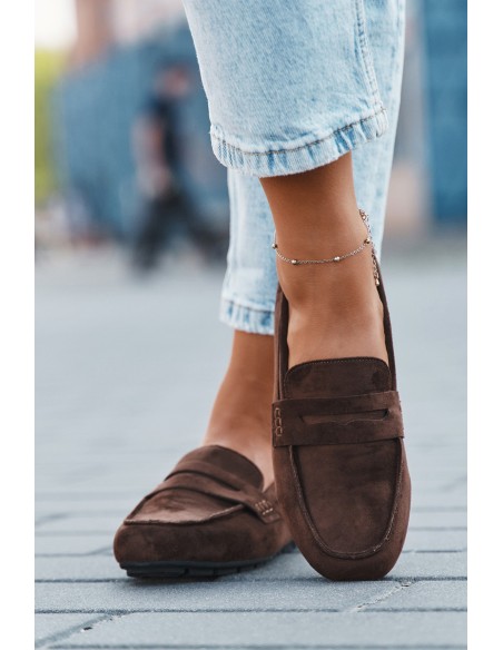 Loafers Moccasins Ladies Flat Dark Brown Soreline
