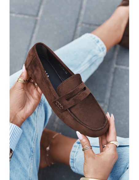Loafers Moccasins Ladies Flat Dark Brown Soreline