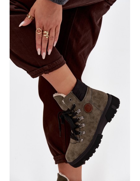 Insulated Women's Traper on Platform Dark Green Zaraine