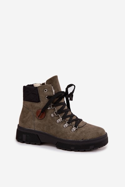 Insulated Women's Traper on Platform Dark Green Zaraine 2