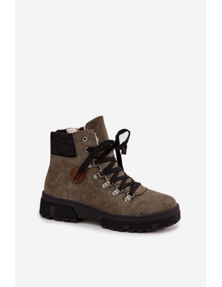 Insulated Women's Traper on Platform Dark Green Zaraine