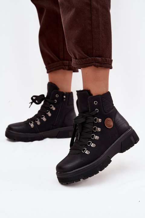 Insulated Women's Trappers on Platform Black Zaraine