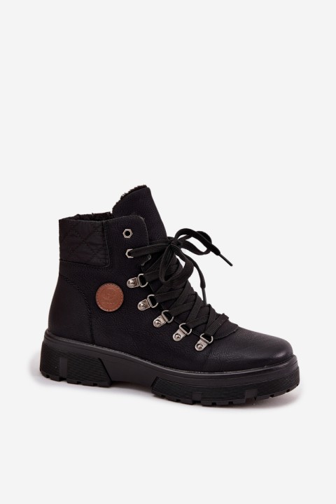 Insulated Women's Trappers on Platform Black Zaraine