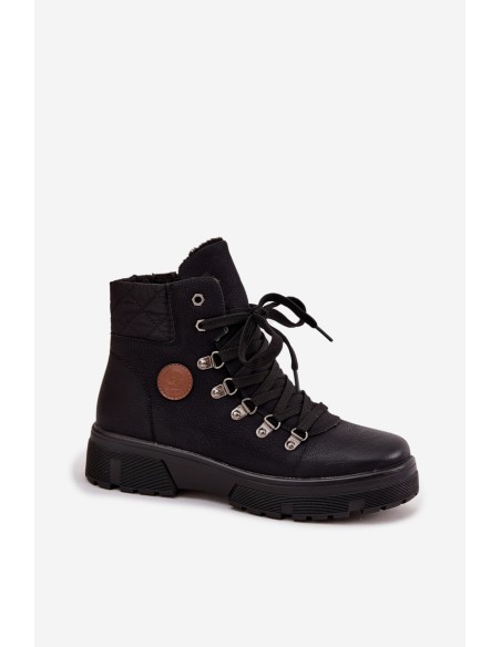 Insulated Women's Trappers on Platform Black Zaraine