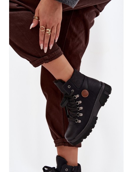 Insulated Women's Trappers on Platform Black Zaraine