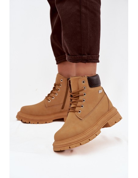 Insulated women's hiking boots with zipper Camel Selinda