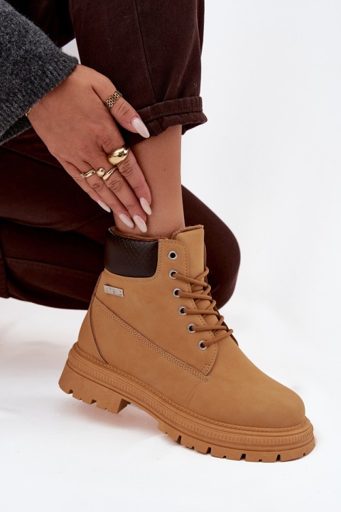 Insulated women's hiking boots with zipper Camel Selinda