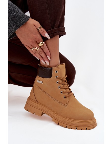 Insulated women's hiking boots with zipper Camel Selinda