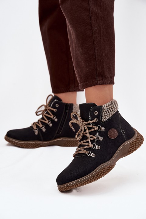 Insulated ankle boots trapper women's black Zenaya