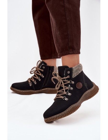 Insulated ankle boots trapper women's black Zenaya