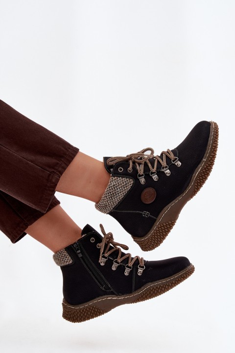 Insulated ankle boots trapper women's black Zenaya