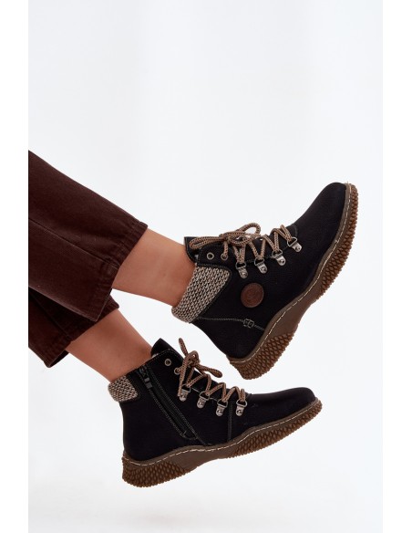 Insulated ankle boots trapper women's black Zenaya