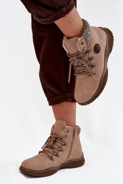 Insulated Trapper Boots Women's Beige Zenaya