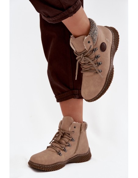 Insulated Trapper Boots Women's Beige Zenaya