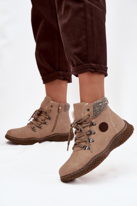 Insulated Trapper Boots Women's Beige Zenaya