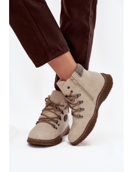 Insulated Trapper Boots Womens Light Beige Zenaya