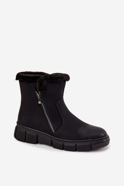 Women's Snow Boots on Platform with Fur Black Briselle