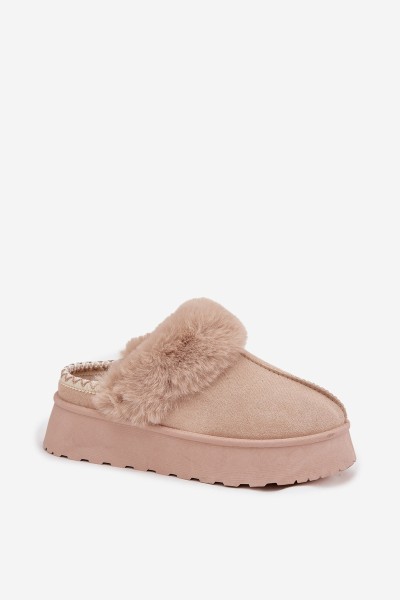 Women Snow Boots On Platform With Fur And Buckle Beige Querina 2