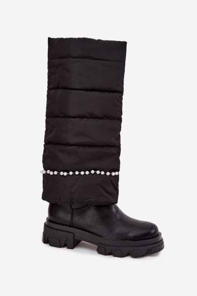 Women's insulated boots with beads Black Irvette 2