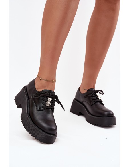 Women's Loafers with Buckle Eco Leather Black Laurea