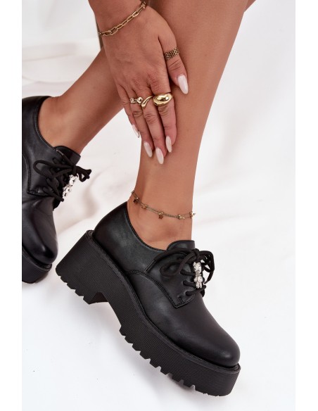 Women's Loafers with Buckle Eco Leather Black Laurea