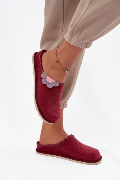 Women's slippers with flower Inblu CS000043 Bordeaux