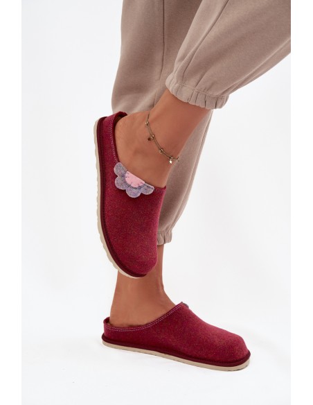 Women's slippers with flower Inblu CS000043 Bordeaux