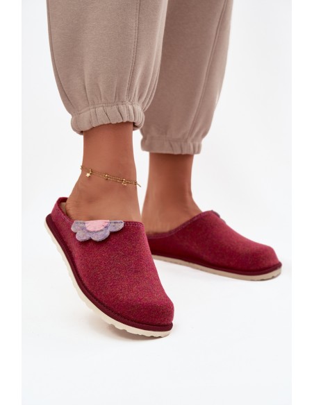 Women's slippers with flower Inblu CS000043 Bordeaux