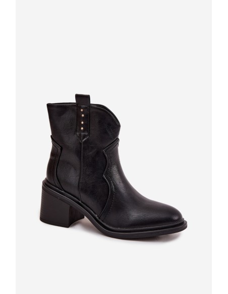 Insulated Women's Ankle Boots On Heel Black Brilynn