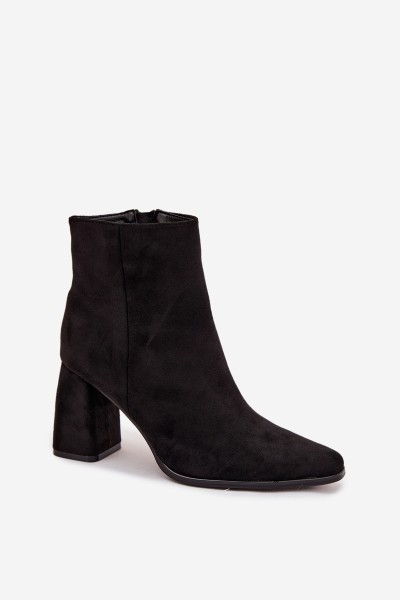 Women's Block Heel Boots Made of Eco Suede Black Inessa 2