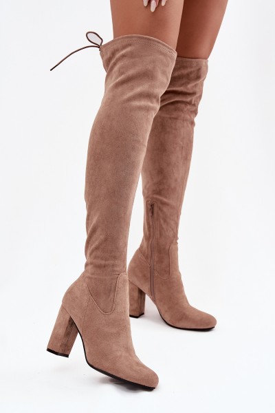 Women's High Heel Boots Beige Xamarin