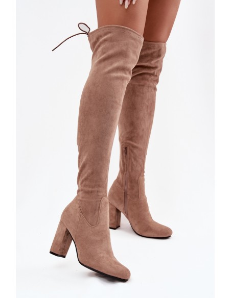 Women's High Heel Boots Beige Xamarin