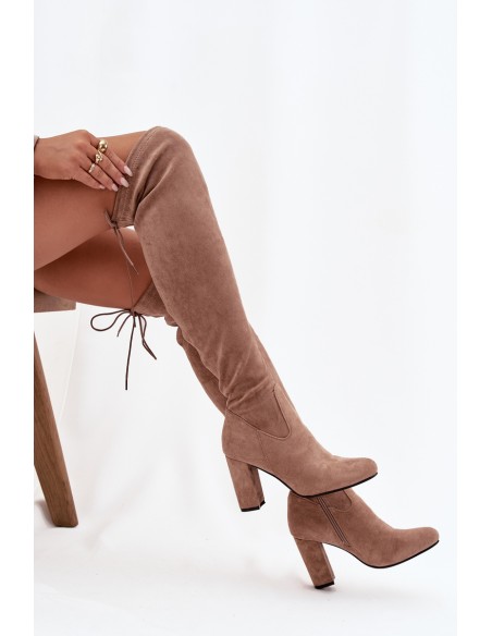 Women's High Heel Boots Beige Xamarin