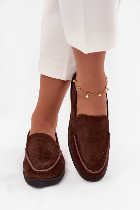 Women's Moccasins From Eco Suede Chocolate Tynara