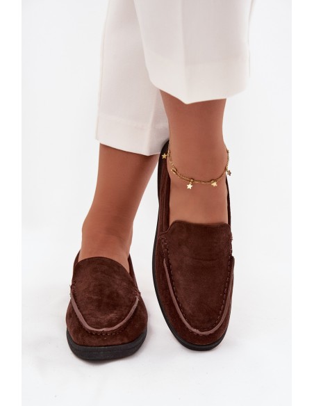 Women's Moccasins From Eco Suede Chocolate Tynara