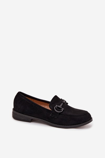 Women's Loafers With Decorative Detail Eco Suede Black Ambria 2