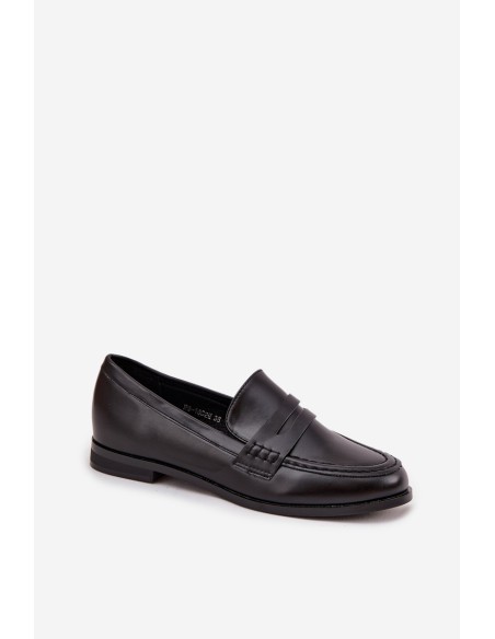 Moccasins Loafers Ladies Eco Leather Black Bessina