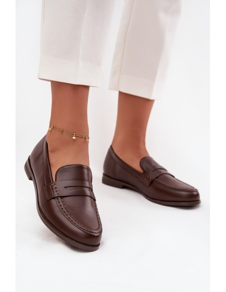 Loafers Women Eco Leather Brown Bessina