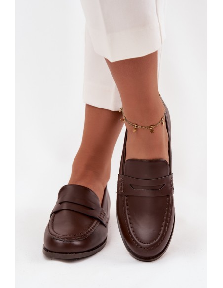 Loafers Women Eco Leather Brown Bessina