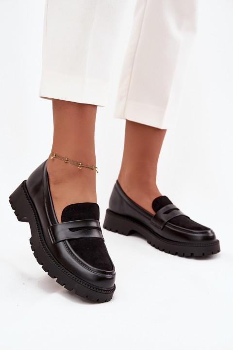 Women's Moccasins From Eco Leather Black Cailen