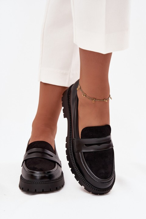 Women's Moccasins From Eco Leather Black Cailen